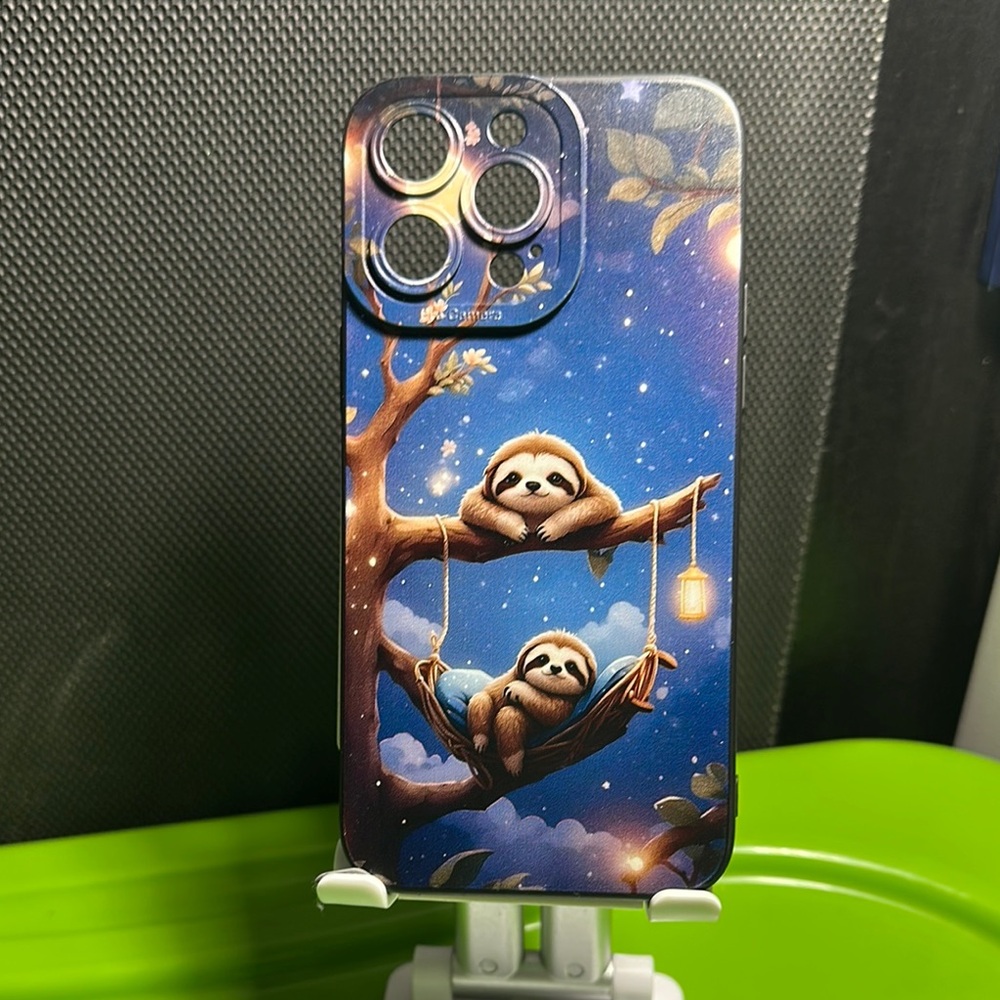 Sloth Design Phone Case - Blue iPhone14 Max Pro